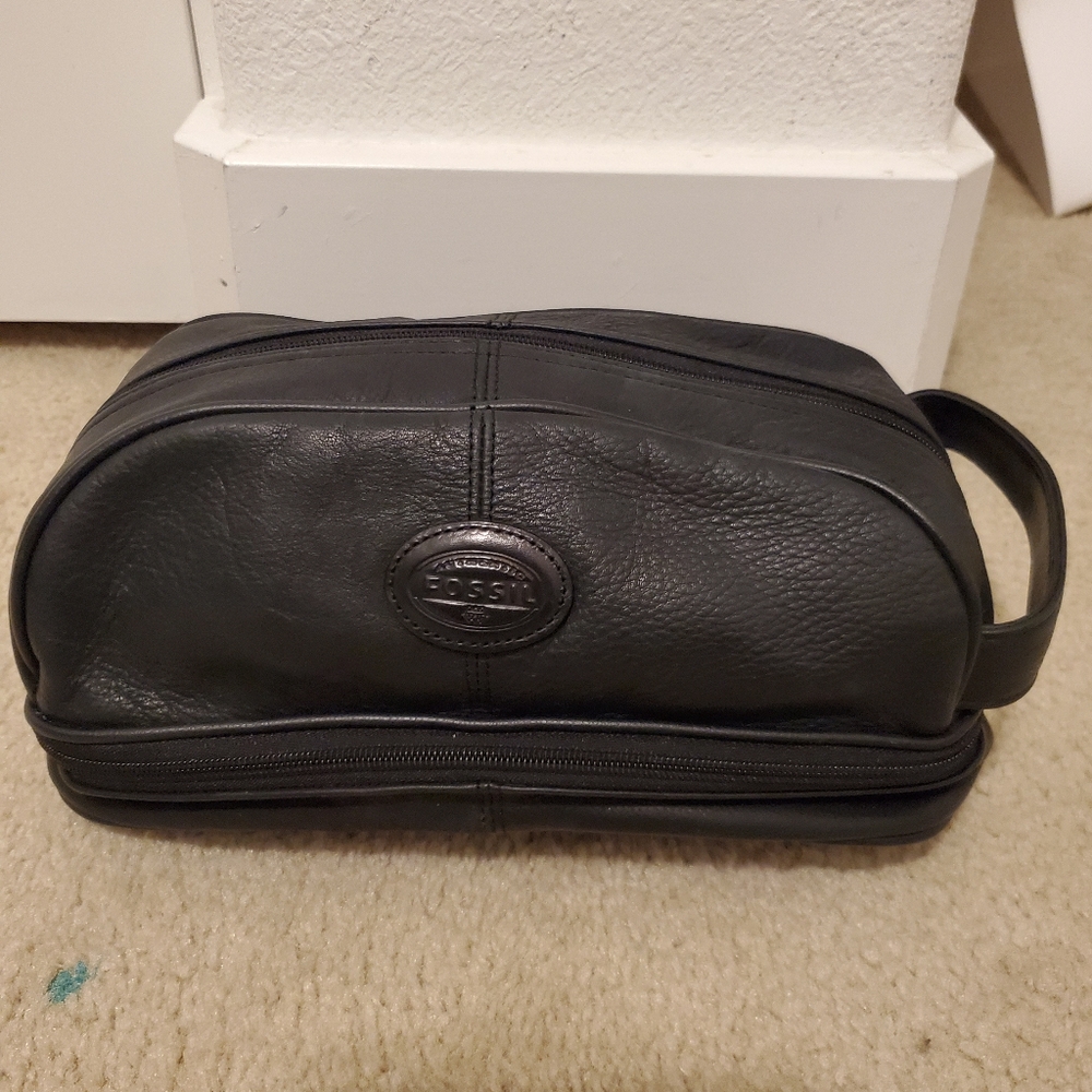 Fossil Leather  Men's Toiletry Bag.Vintage.
